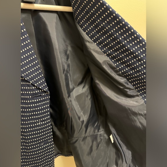 Rafaella Blue and White Polka Dot Striped Blazer Size 10 Excellent Condition - Picture 5 of 9